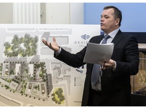 Devimco president Serge Goulet announces the plans for the former Children's Hospital in Montreal, on Thursday, December 15, 2016.