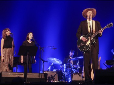 Li'l Andy (right) performs at the tribute concert for Leonard Cohen in Montreal on Thursday December 15, 2016.