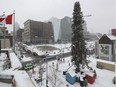 Montreal's giant Christmas tree is a primitive, savage-looking specimen that looks like it was torn screaming from the wilderness, says Josh Freed, who loves it.