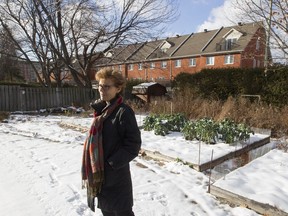 Theresa Rose Prosen in her backyard on Brigadoon Avenue in Pointe Claire.