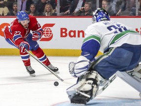 Heading into Tuesday's games, Habs' Alex Galchenyuk was 14th in the NHL scoring race with nine goals and 23 points. He notched two assists in a 3-0 win when the Canadiens faced Ryan Miller and the Canucks on Nov. 2.