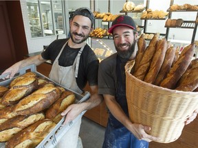 Julien Roy, left, and Seth Gabrielse, co-owners of Automne Boulangerie on Christophe-Colomb Ave.
