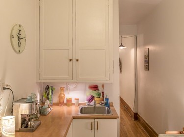 A view of the kitchen at the apartment of Marie-Thérèse Nichele in Plateau-Mont-Royal.