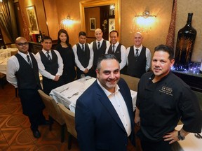 Ristorante Da Vinci's chef and co-owner, Renato Ferrante, right, with partner Vincenzo Amodeo and staff.