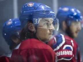 Sven Andrighetto at practice at the Bell Sports Complex in Brossard near Montreal Wednesday, September 28, 2016.