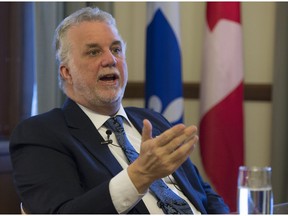 Quebec Premier Philippe Couillard at the Premier's office in Quebec City in December 2016.