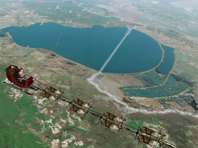 Santa travels over Russia around 8 a.m. ET Dec. 24, 2016.