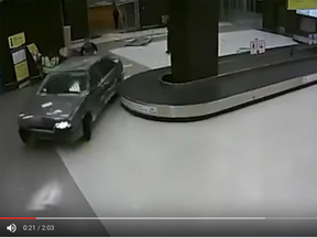 A man, alleged to have been drunk, drove into a Kazan airport Dec. 28, 2016.