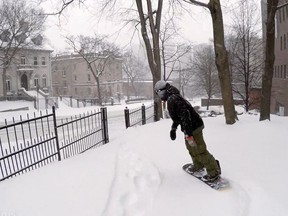Snowboarding through Montreal streets?