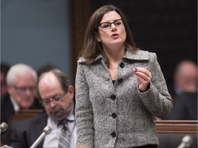 Quebec Justice Minister Stéphanie Vallée during question period Dec. 6, 2016, at the legislature in Quebec City.