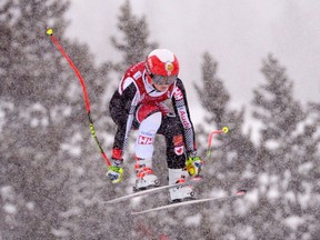 Quebecer Valérie Grenier skis during the women's World Cup downhill ski race at Lake Louise, Alta., Saturday, Dec. 3, 2016.