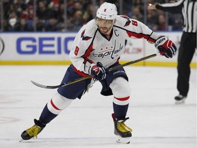 Washington Capitals forward Alex Ovechkin (8) skates during the second period of an NHL hockey game against the Buffalo Sabres, Friday, Dec. 9, 2016, in Buffalo, N.Y.