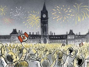 Illustration, by Sydney Smith, from Canada Year By Year, written by Elizabeth MacLeod.