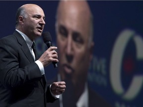 Canadian businessman Kevin O'Leary speaks during the Conservative Party of Canada convention in Vancouver, Friday, May 27, 2016.