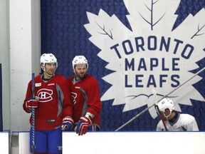 Montreal Canadiens Captain Max Pacioretty and Alexander Radulov practice in Toronto Jan. 6, 2017.