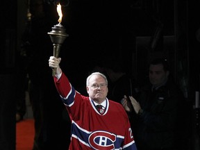 Ken Dryden, seen here at the ceremony prior to home opener against the Boston Bruins on Oct. 16, 2014, thinks the NHL will focus on better protecting goalies over the next couple of years