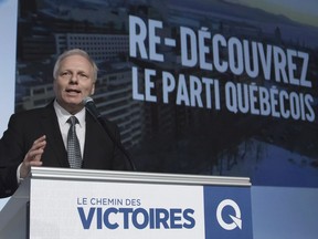 PQ Leader Jean-François Lisée gestures during his opening speech at the first day of the Parti Québécois national council meeting in Quebec City on Saturday, January 14, 2017.