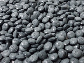 Fentanyl pills shown in a handout photo.