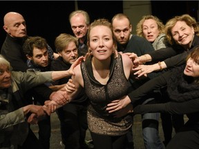 Lorraine Pintal's production of Bertolt Brecht's The Good Person of Szechwan is a playful parable starring Isabelle Blais (centre).