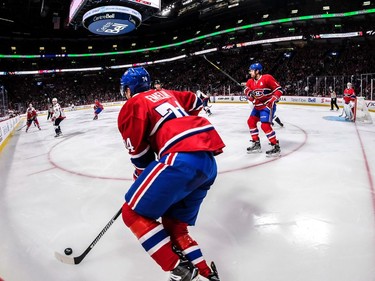 Montreal Canadiens defenceman Alexei Emelin (74) heads up ice against the Washington Capitals during 2nd period NHL action at the Bell Centre in Montreal, on Monday, January 9, 2017.