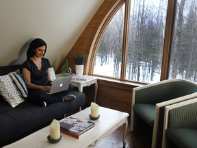 Business strategist Catherine Orer gave up the bustle of Montreal for the quiet of Bromont where she and her family live on a two-acre wooded property. She continues to work online with clients from Miami to New York City.