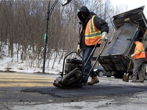 Montreal has reserved roughly $3.5 million to patch its roads this year. Since it costs roughly $20 to fill a pothole, that means the city's crews can patch 175,000 potholes on that budget. The city usually fills between 60,000 and 90,000 potholes per year.