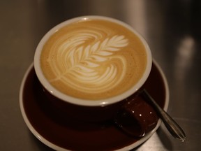 A latte made at the Montreal Coffee Academy by Chris Capell. The academy co-founder wants to make people realize the importance of the barista's role.