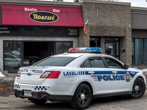 The Laval Police investigated after a suspicious fire at the Romcafé in Laval, Jan. 17, 2017. The restaurant was the target of arson in June 2015.