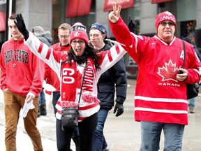 Sarah Gallant and George Touhakis of St. John NB head to the Bell Centre to watch World Junior  Championship hockey in Montreal on Wednesday January 4, 2017.