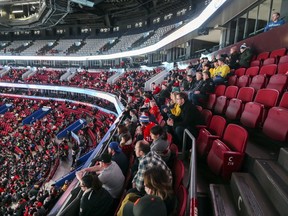 Empty seats abound at the Bell Centre during the bronze medal game between Russia and Sweden at the World Junior Hockey Championship in Montreal on Thursday, January 5, 2017.