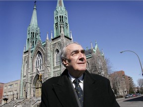 Senator Marcel  Prud'homme photographed in his neighbourhood, corner St-Denis and Beaubien in La Petite Patrie district in 2009. Prud'homme has died, age 82.