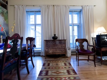 The dining room area in the home of Victoria Block in Montreal.