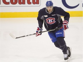 Montreal Canadiens defenceman Zach Redmond during practice at the Bell Sports Complex in Brossard on Wednesday October 12, 2016.