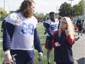 "The best way to learn is to go out there and do it," says Montreal Alouettes assistant GM Catherine Raîche, speaking with Jacob Ruby following Alouettes practice on Sept. 28, 2016.