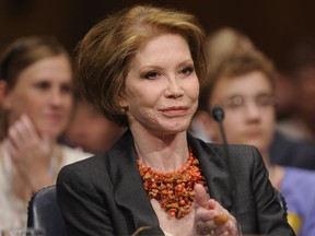 This June 24, 2009 file photo shows actress Mary Tyler Moore before the Senate Homeland Security and Governmental Affairs Committee hearing on Type 1 Diabetes Research on Capitol Hill in Washington. Moore died Wednesday, Jan. 25, 2017, at age 80. (AP Photo/Susan Walsh, File)