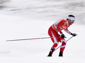 Quebecer Alex Harvey competes during the men 15 km pursuit free style competition of the "Tour de Ski" Cross Country World Cup on Jan. 4, 2017, in Oberstdorf, southern Germany.