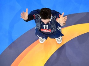 Photo of the day: An overview shows France's centre back Nikola Karabatic after France won the 25th IHF Men's World Championship 2017 semi-final handball match France vs Slovenia Jan. 26, 2017.