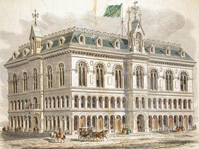 St. Patrick's Hall, on the east side of Victoria Square, was destroyed by fire in 1872.