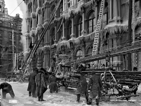 After a fire, Thomas May's Building, McGill St., Montreal, 1901.
