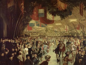 Skating Carnival, Victoria Rink, Montreal, painted composite,1870.