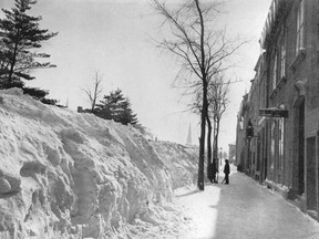 Snow banks, Union Ave., Phillips Square, Montreal, 1869.