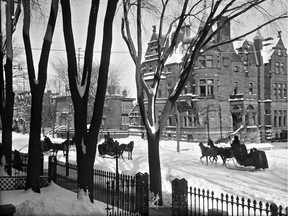 Sherbrooke Street in winter, Montreal, 1896.