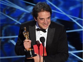 Sound editor Sylvain Bellemare accepts Best Sound Editing for 'Arrival' onstage during the 89th Annual Academy Awards at Hollywood & Highland Center on February 26, 2017 in Hollywood, California.