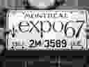 A special licence plate designed for Expo 67 on April 5, 1966, from Montreal Gazette files. Several museums and galleries taking part in Nuit Blanche festivities this year will showcase archival material from Expo 67.