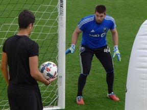 Goalkeeper Maxime Crepeau, 22, from Candiac, practices at Montreal Impact training camp in St. Petersburg, Fla., on Tuesday, February 21, 2017.