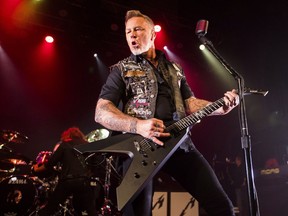 Lead singer James Hetfield of Metallica plays at the Opera House in Toronto, Tuesday,  November 29, 2016.