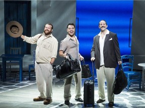 From left: Marc Cornes, Shai Yammanee and Andrew Tebo in Mamma Mia!