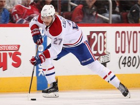 Canadiens' Alex Galchenyuk will play on the second line Tuesday night between Brendan Gallagher and Paul Byron.