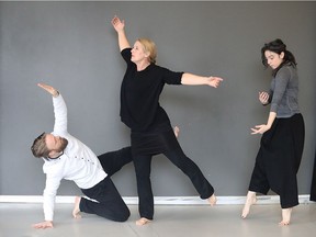 Local dance icon Margie Gillis says she harbours no grudges against Ballets Jazz de Montréal over a deal that gives the troupe exclusive rights to Leonard Cohen's repertoire for five years. Seen here at a rehearsal of Legacy Project: Margie Gillis, centre, with dancers Neil Sochasky and Susan Paulson.