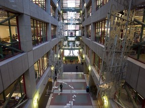 The main hall leading to the Webster Library at Concordia University in Montreal.